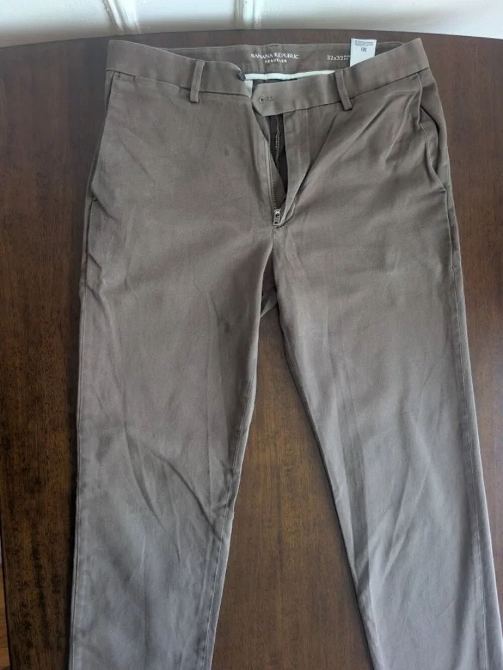 Banana Republic Tan Traveler Pant 32x32 Skinny Fit